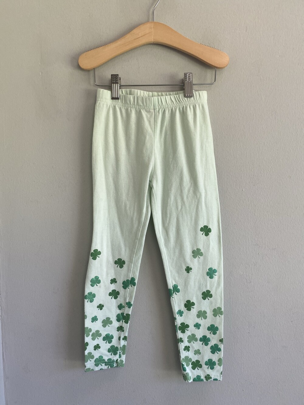 Disney Junior Minnie Mouse Shamrock Glitter Leggings Size 6